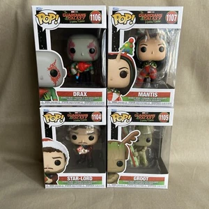 Funko Pop Guardians Galaxy Holiday Star-Lord 1104 Groot 1105 Drax 1106 Mantis - Picture 1 of 13
