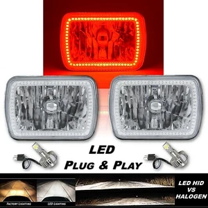 7X6 Rojo SMD Halo Vidrio Metal Faro 24w Blanco Bombilla Faro - Imagen 1 de 12