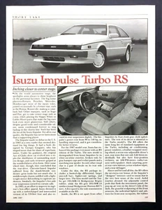 1987 Isuzu Impulse Turbo RS Coupe Road Test Technical Data Photos Review Article - Picture 1 of 1