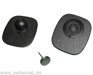 1000 RF Sicherungsetiketten 8.2MHz Mini Square schwarz mit Nadeln Warensicherung - Bild 1 von 3