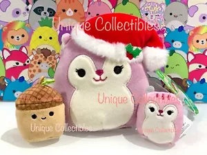 Squishmallows Allina the Squirrel 5", Allina 2" & Mac the Acorn 2" Bundle NEW - Picture 1 of 3