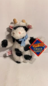 Vintage 1994 Mary Meyer Tippy Toes Moo Moo Cow Finger Puppet Plush Toy 7" #12 - Picture 1 of 3