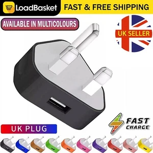 UK 3Pin Mains Wall Plug Charging Adapter 1.0A 1USB Port Fast Charger Power Adpte - Picture 1 of 29
