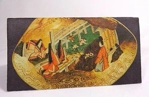 Cartera de papel vintage Wagami Kyoto Yuzenzome Zemliya soporte para chequera Japón - Imagen 1 de 5