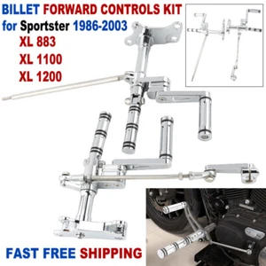 Kit de controles delanteros Billet cromados para Harley 86-03 Sportster XL883 1100 XL1200 - Imagen 1 de 8
