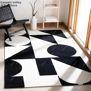 Dave Geometric Hand-Tufted Wool Handmade Area Rug Carpet for Home, Bedroom - Picture 1 of 10