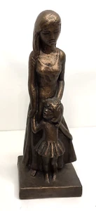 Leonardo Opere Scultura Vintage Circa 1967 Donna Con Bambino Madre - Foto 1 di 5