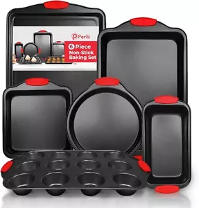 PERLLI Non-Stick 6-Piece Baking Pan Set, BPA-Free Carbon Steel Bakeware Set with - Picture 1 of 7
