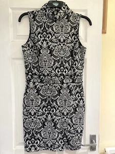 MISS SELFRIDGE PAISLEY HIGH NECK JACQUARD DRESS SIZE 12 BNWT - Picture 1 of 7