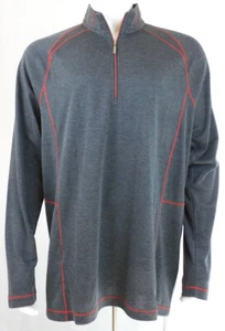 Tommy Bahama Men's BT222292 Final Score Half Zip Dark Gray w/ Red Trim XLT $145 - Picture 1 of 8