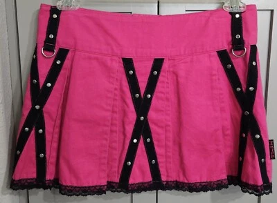 Falda Vintage Tripp NYC Rosa Y Negra Caliente (Y2K 2000s) Grande Foto 1 de 4