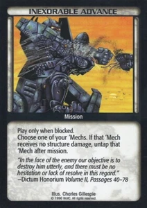 Battletech CCG: Inexorable Advance [Ungraded] from set Premiere Limited BT WOTC  - Picture 1 of 1