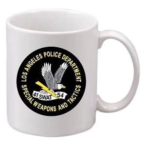 LAPD Los Angeles SWAT Special Weapons & Tactics Logo 11 Ounce White Mugs - Picture 1 of 2