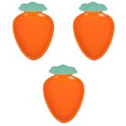 3pcs Carrot Dipping Tray Seasoning Plate Carrot Condiment Plate Appetizer Dish