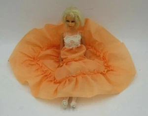 Muñeca Barbie Vintage Vestido Naranja Cabeza Rubia 354 Ojos Marrones Pestañas DAÑADO  - Imagen 1 de 18