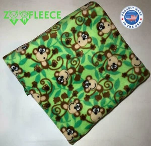 ZooFleece Monkey Green Primate Baboon Mammal Animal Cute Funny 50X60" Blanket  - Picture 1 of 5