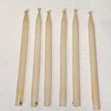 6 Vintage Cream Color Slim Tiny Taper 6" Candles Angle Chimes Replacements