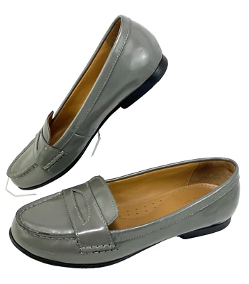 Sebago Women's Size 7M Darling Gray Patent Leather Classic Penny Loafers Shoes - Image 1 of 4
