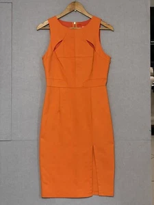 Grace Willow Womens Dress Orange Bodycon Leg Slit Size 10 - Picture 1 of 6