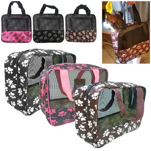 1 Small Pet Carrier Soft Mesh Sided Cat Puppy Dog Comfortable Travel Tote Bag - Picture 1 of 1