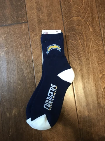 San Diego Chargers NFL Socks Large Size 10 to 13 Cover