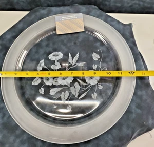 Vintage Avon Hummingbird Etched 24% Lead Etched Crystal Serving Platter 12.5" - Picture 1 of 3