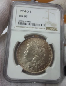 1904-O Morgan Dollar NGC MS64 (003) (Diecracks Around Lettering on REV) - Picture 1 of 7
