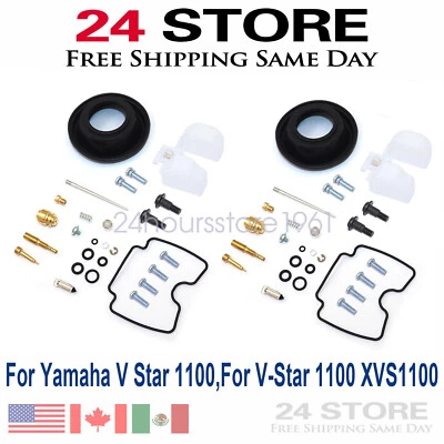 2PCS Carburetor Rebuild Kit For Yamaha XVS1100 V-Star Custom Classic 1999-2009 - Image 1 of 4