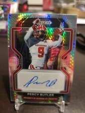 2023 Prizm Draft Picks Percy Butler Hyper Prizm Parallel And Base Auto SSP RC 