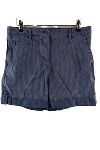 M&S Collection Blue Striped Bermuda Shorts size Uk 12 Womens summer beach - Picture 1 of 9