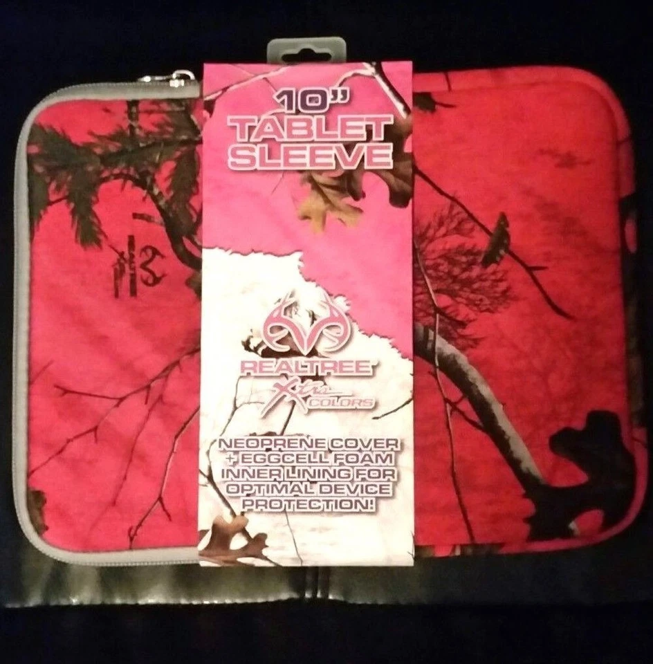 Tablet Sleeve Neoprene Protective Cover RealTree Camouflage 10" Universal PINK - Image 1 of 1