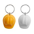 Plastic Hard Hat Keychain Event Holiday for Creative Practical-Yellow/Whi