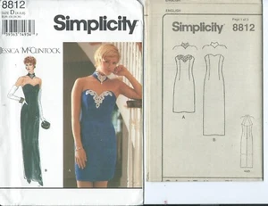 S 8812 sewing pattern DRESS in 2 lengths back straps & collar Jessica McCl UNCUT - Picture 1 of 1