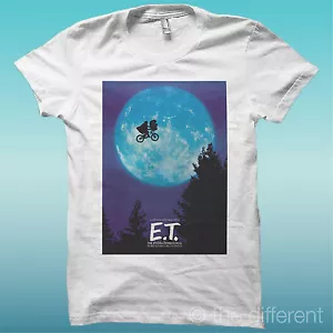 T-SHIRT " LOCANDINA FILM E.T. " BIANCO THE HAPPINESS IS HAVE MY T-SHIRT NEW - Imagen 1 de 1