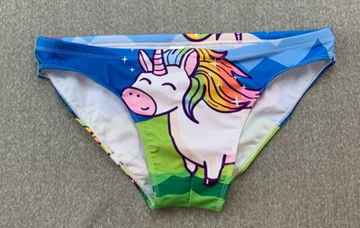 Braguitas de natación de tiro bajo Rainbow Unicorn pantalones de baño para hombre XL blanco con cordón Foto 1 de 4