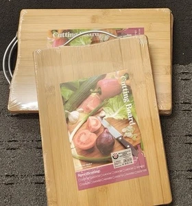 Kitchen Chopping Board Large Metal handle very strong bamboo wooden - Picture 1 of 5