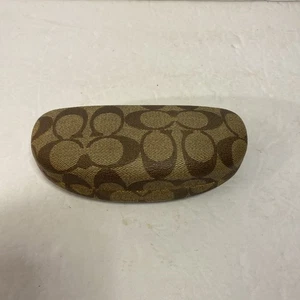 Coach Braun Hartschalenetui Muschelschale Logo Sonnenbrille/Brille - Bild 1 von 6