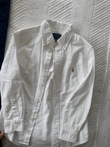 Boys Polo Ralph Lauren White Cotton Shirt Size 6 Excellent Condition - Picture 1 of 4