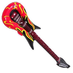 2 Pcs Inflatable Guitar Toys Child Woman Costume with Strap Prop - Picture 1 of 12