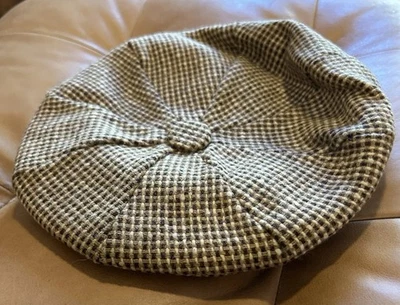 VTG Cabbie Newsboy Hat Cap XL Plaid Union Made USA Made MCM Fall Winter Spring. - Image 1 of 4