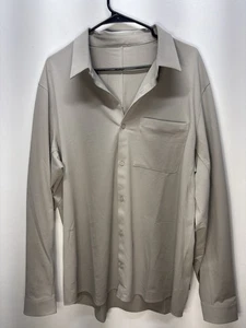 Lululemon Commission Tan Long Sleeve Button Up Shirt Men’s Size 2XL Estimated. - Picture 1 of 13