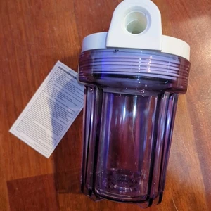 Hydronix 5" Purple Housing w/ White Rib Cap, RO & Filtration Systems, 1/2" Ports - Picture 1 of 6