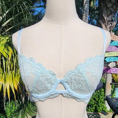 Free People 32 B Daydreamer Lace Underwire Bra in Ice Fog NWT - Image 1 of 4