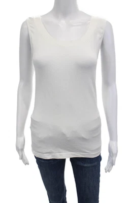 Camiseta sin mangas básica Wolford para mujer blanca cuello redondo mezcla de algodón talla M Foto 1 de 4