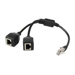 RJ45 Ethernet Splitter Kabel, 1 Stecker auf 2 Buchse Ethernet Anschluss Kab4749 - Bild 1 von 7