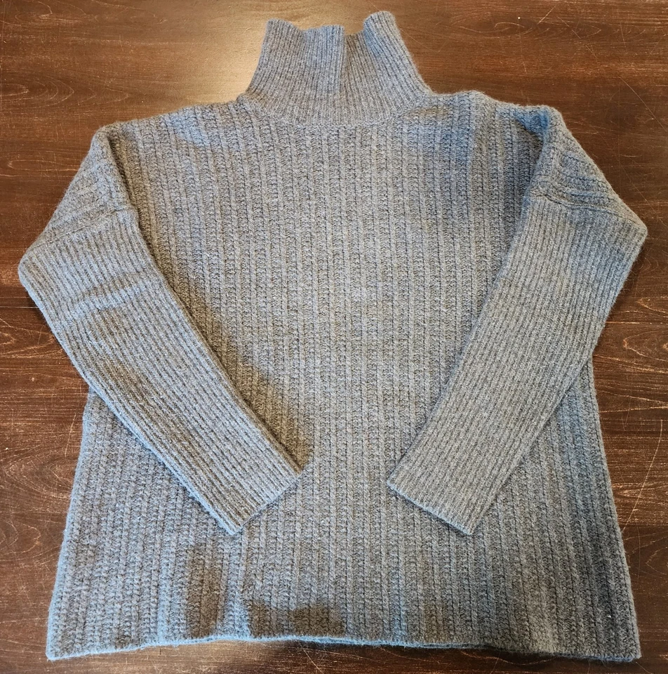 Suéter Gris Cuello Alto Granate Hill Talla L Lana de Cordero Angora Mezcla de Conejo Foto 1 de 4