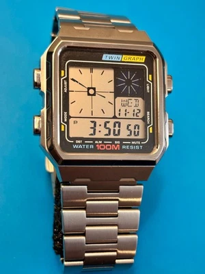 SKXMOD Casio LF-20 Custom Watch Stainless Steel Case/Bracelet, Sapphire Crystal! - Image 1 of 4