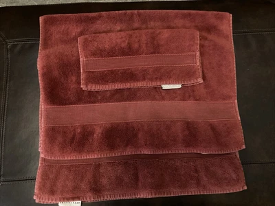 3 Pc POTTERY BARN Rusty Red Turkish Towels  - 2 Hand Towels 1 Washcloth - Image 1 of 4