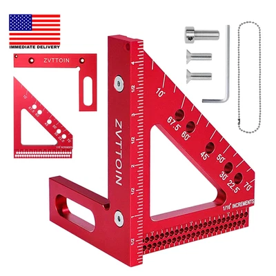 3D Multi-Angle Measuring Ruler, 0°-90° Aluminum Alloy Measuring Ruler, Woodworki - Image 1 of 4