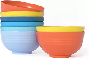 34 Oz Large Soup Bowls, 8 Pieces Deep Cereal Bowls, Unbreakable Color Kitchen Bo - Picture 1 of 12
